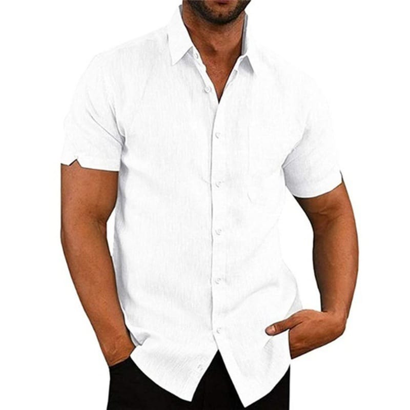 Chemises de football de gymnase à manches courtes pour hommes Chemise de course de sport en lin