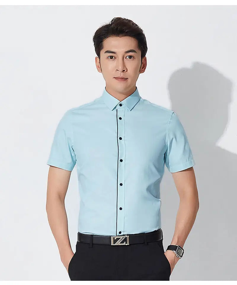 Chemise d'été à manches courtes pour hommes, coupe cintrée, Style Design, Social