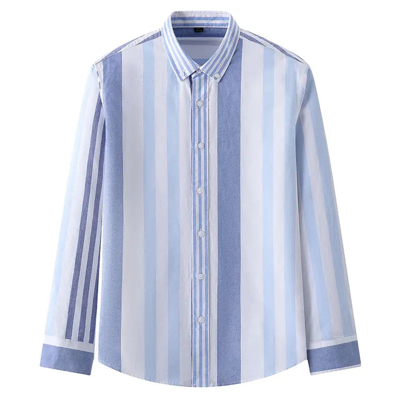 Pure Cotton Oxford Striped Plaid Shirt New Arrival Business