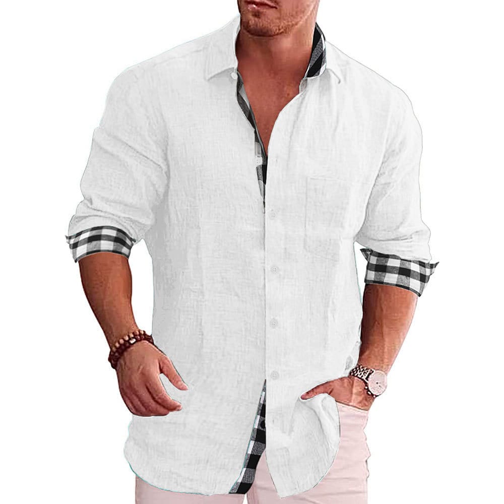 2023 nuevos hombres blusa casual camisa de lino de algodón tops sueltos