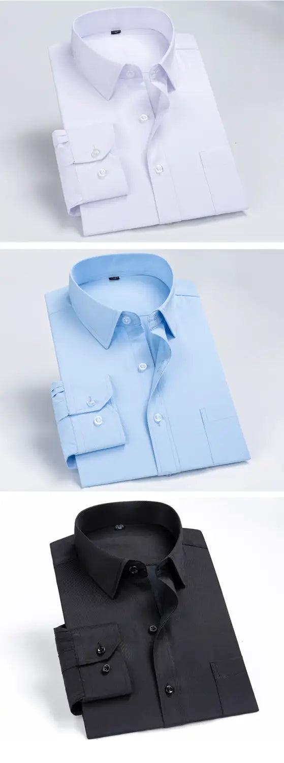 Men’s Classic Long Sleeve Solid/striped Basic Dress Shirts