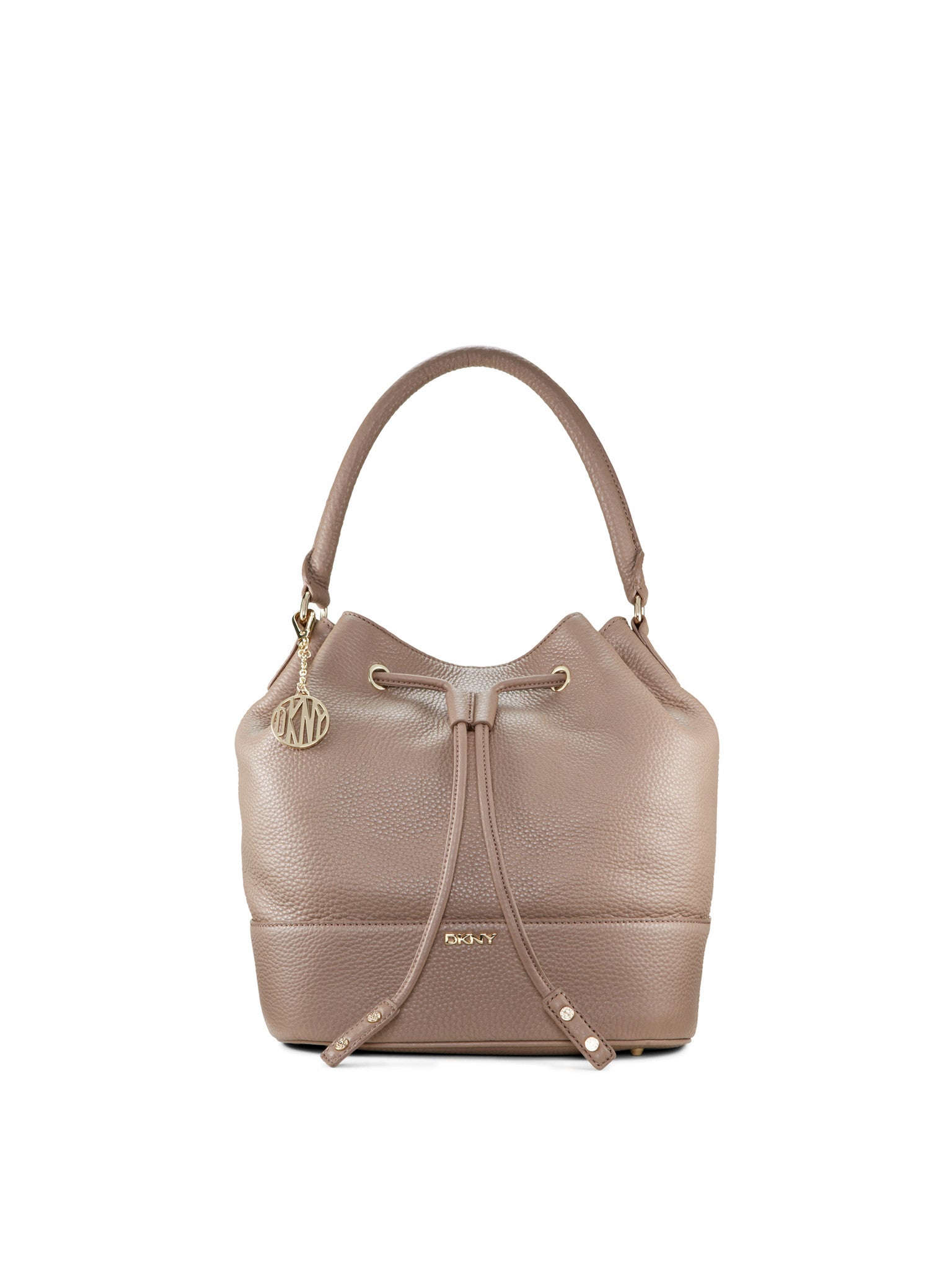 tumbled leather bucket bag