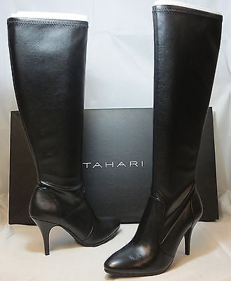 tahari boots black