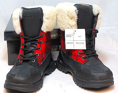 red and black polo boots