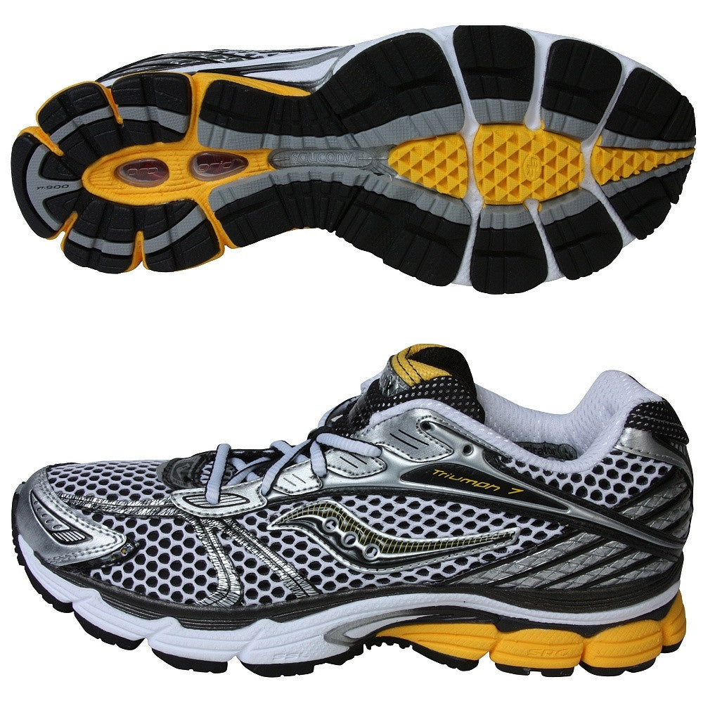 Men's SAUCONY PROGRID TRIUMPH 7 •Silver/Black/Yellow• Running Shoe 