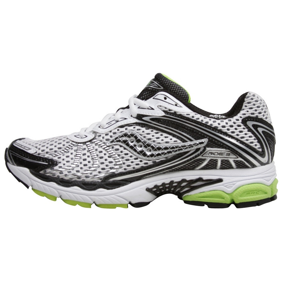 Saucony Men's ProGrid Ride 3 •White/Black/Green• Running Shoe 