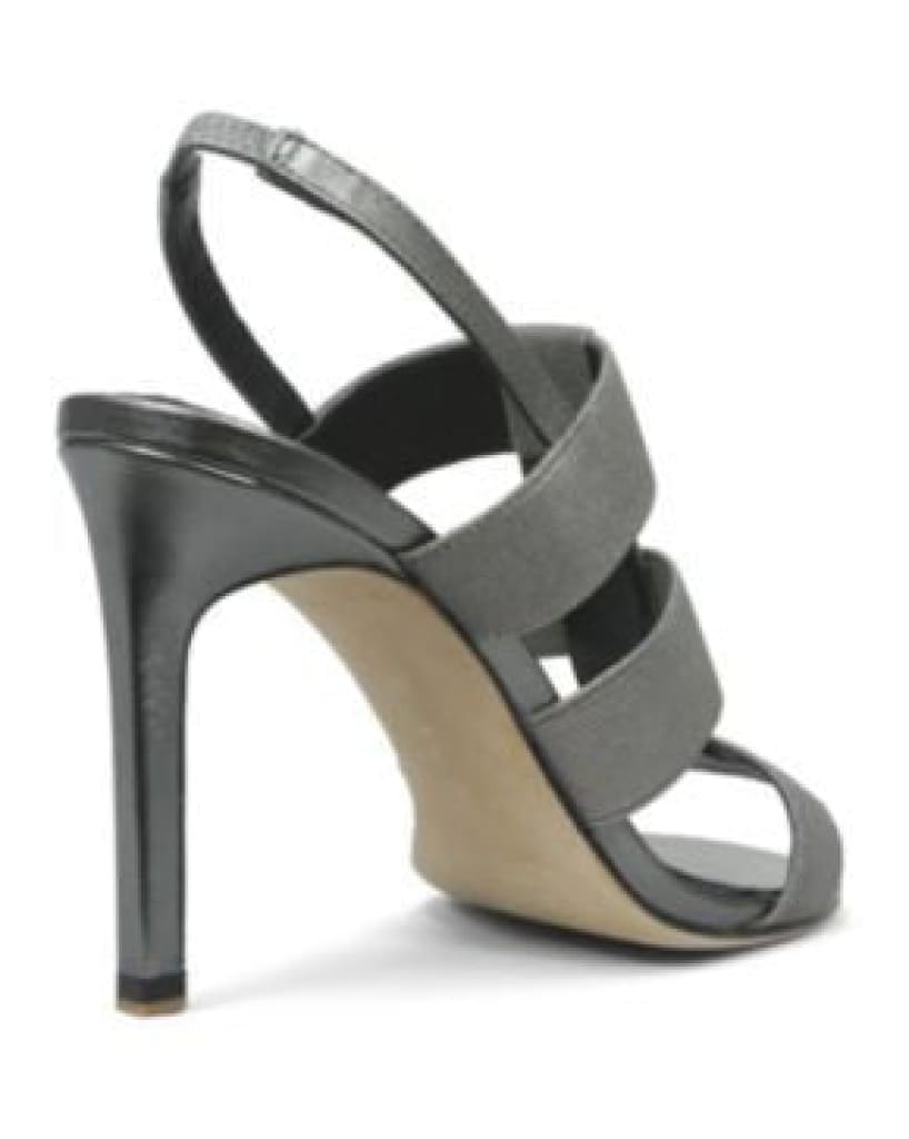 ELIE TAHARI Womens Ithaca •Pewter• High Heel Stretch Caged Sandals ...