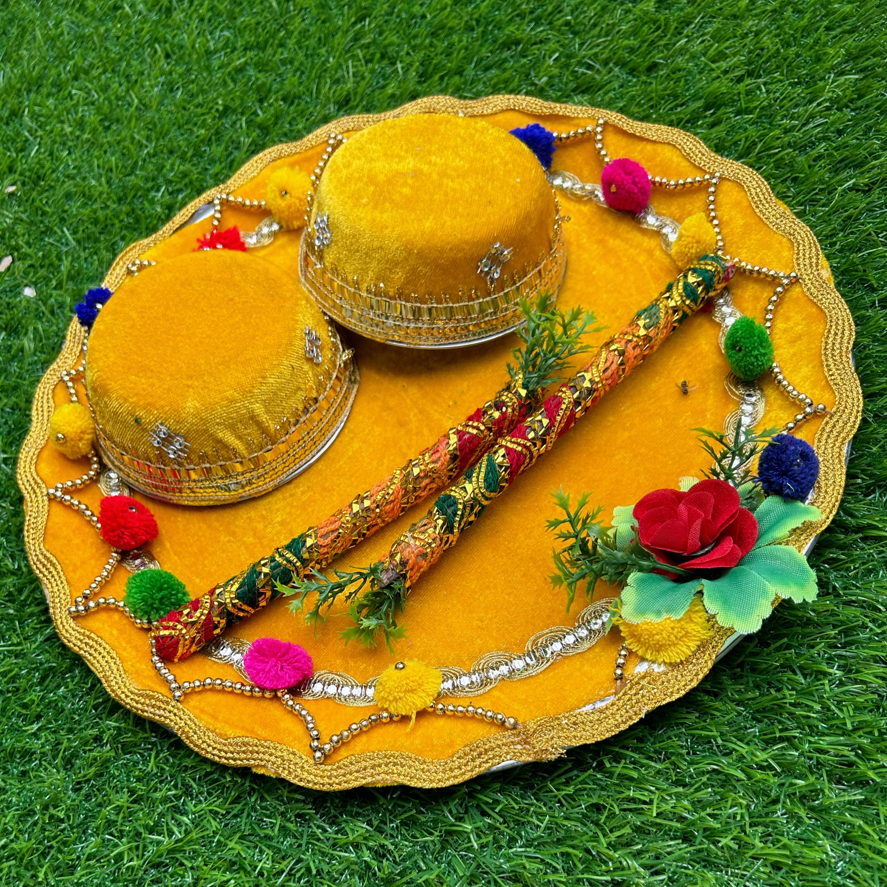 Mehndi Thaal Indian Wedding Decorations Pakistani Wedding Decorations  Matkha mehndi Decor Sangeet Decor Dholki Decor Mehndi Plate - Etsy