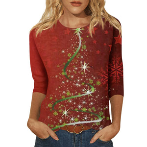 Christmas Tree Printed Women's T-Shirt - peterkaczconnect