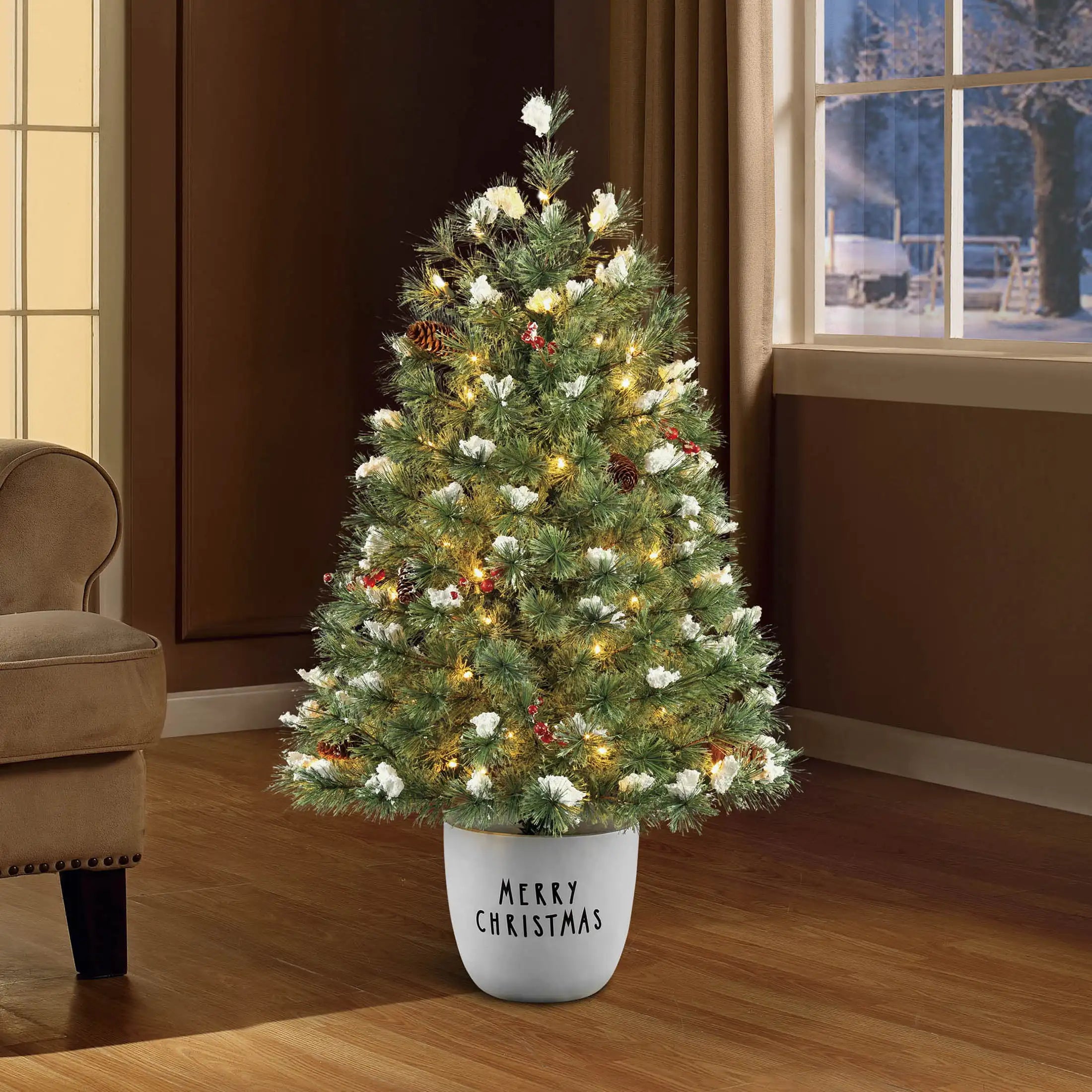 3.5-Foot Prelit Artificial Christmas Tree