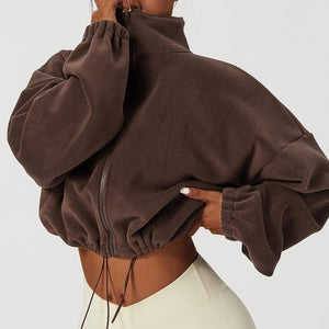 Women Autumn Winter Short Zipper Jackets Fleece - peterkaczconnect