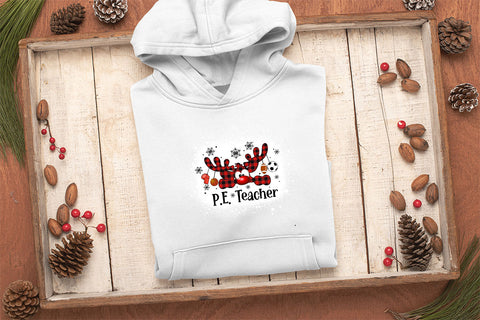 Bleached PE Teacher sublimation design, png for sublimation, Christmas PNG, Christmas vibes PNG