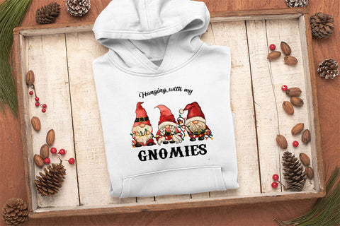 Hanging with my gnomies sublimation design, png for sublimation, Christmas Vintage PNG, Santa PNG