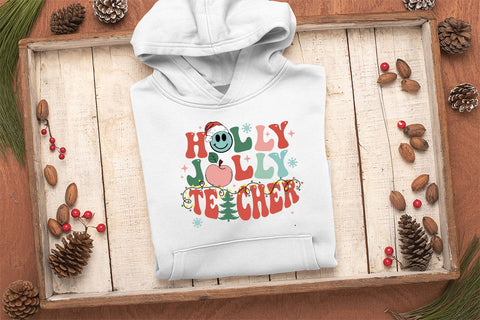 Holly Jolly teacher sublimation 1 design, png for sublimation, Christmas teacher PNG, Christmas SVG, Teacher Svg