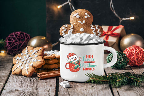 Hot cocoa & Christmas movies SVG PNG design, png for sublimation, Christmas PNG,  Christmas SVG