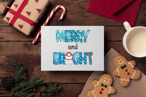 Merry and Bright sublimation design, png for sublimation, Christmas PNG, Christmas vibes PNG