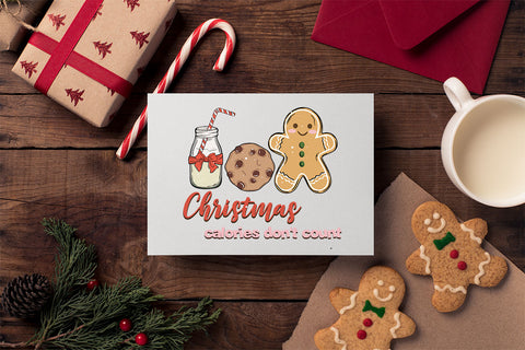 Christmas calories don't count sublimation design, png for sublimation, Christmas PNG, Retro GingerBread PNG