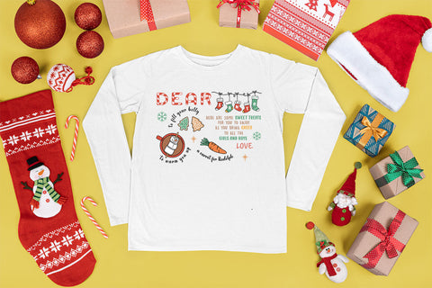 Dear Santa tray design, png for sublimation, Christmas PNG, Santa Tray PNG