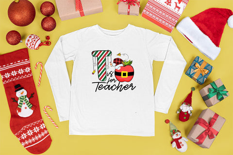 T is for teacher sublimation design, png for sublimation, Christmas PNG, teacher Christmas PNG