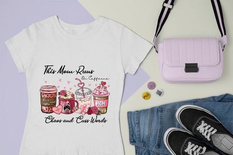 This Mom Runs On Caffeine, Chaos and Cuss Words sublimation