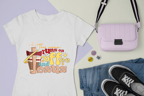 This mama runs on coffee and Jesus sublimation design, png for sublimation