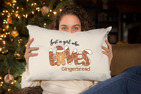 Just a girl who loves gingerbread sublimation design, png for sublimation, Christmas PNG, Retro GingerBread PNG