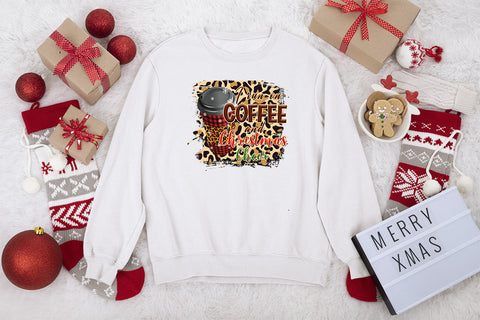 I run on coffee & christmas cheer sublimation design, png for sublimation, Christmas PNG, Christmas vibes PNG