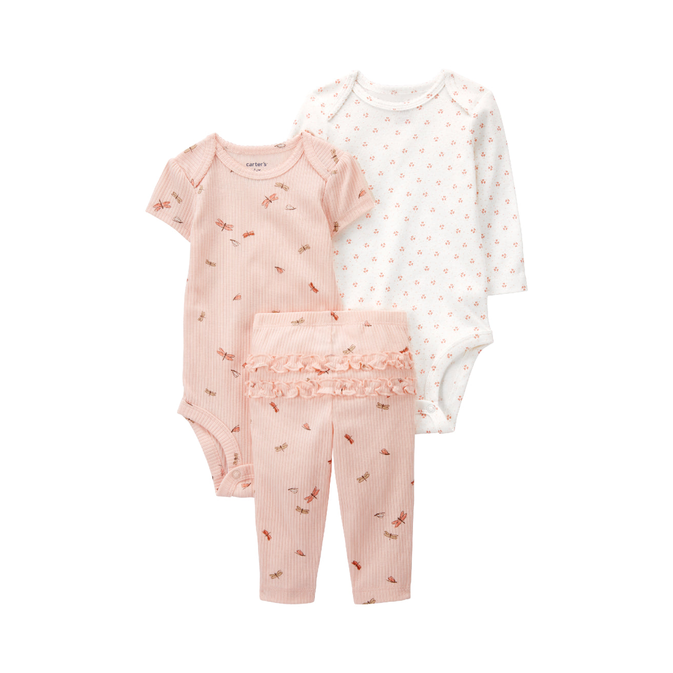 Carter's 粉花蜻蜓3件組套裝(6M-24M) - 24M