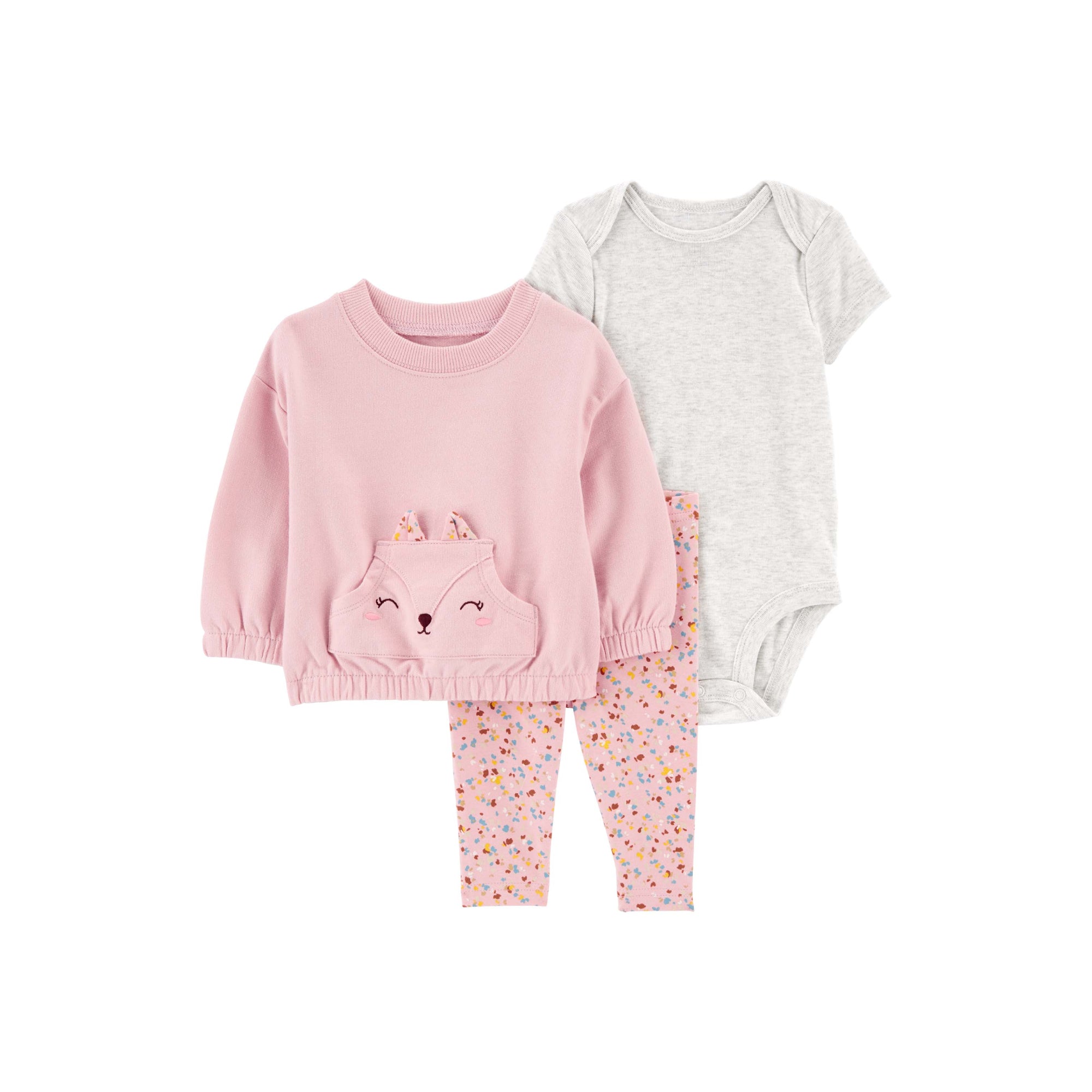 Carter's 粉色兔兔甜蜜3件組套裝(6M-24M) - 6M