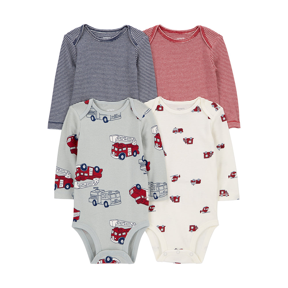 Carter's 打火英雄4件組包屁衣(6M-24M) - 12M