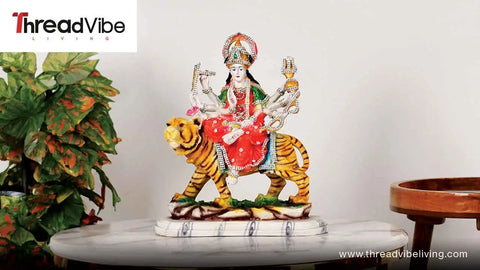 Colourful Durga Ma Resin Statue Murti