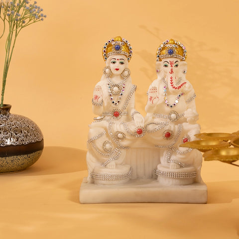 Laxmi Ganesh Marble Murti