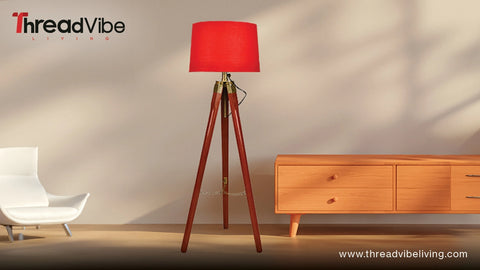 Wooden Tripod Floor Lamp