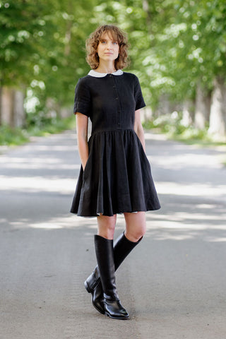 Classic Dress with White Peter Pan Collar