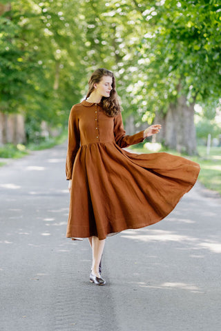 Classic Dress, Long Sleeve, Peter Pan Collar