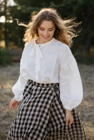 Linen Shirt with Linen Skirt