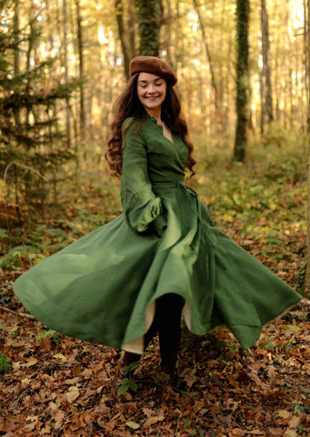 Darcy Dress, Long Sleeve, Emerald Green