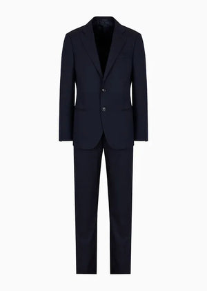 Armani Sustainability Values chevron virgin-wool Soho line single-breasted suit - USA4MOZ 