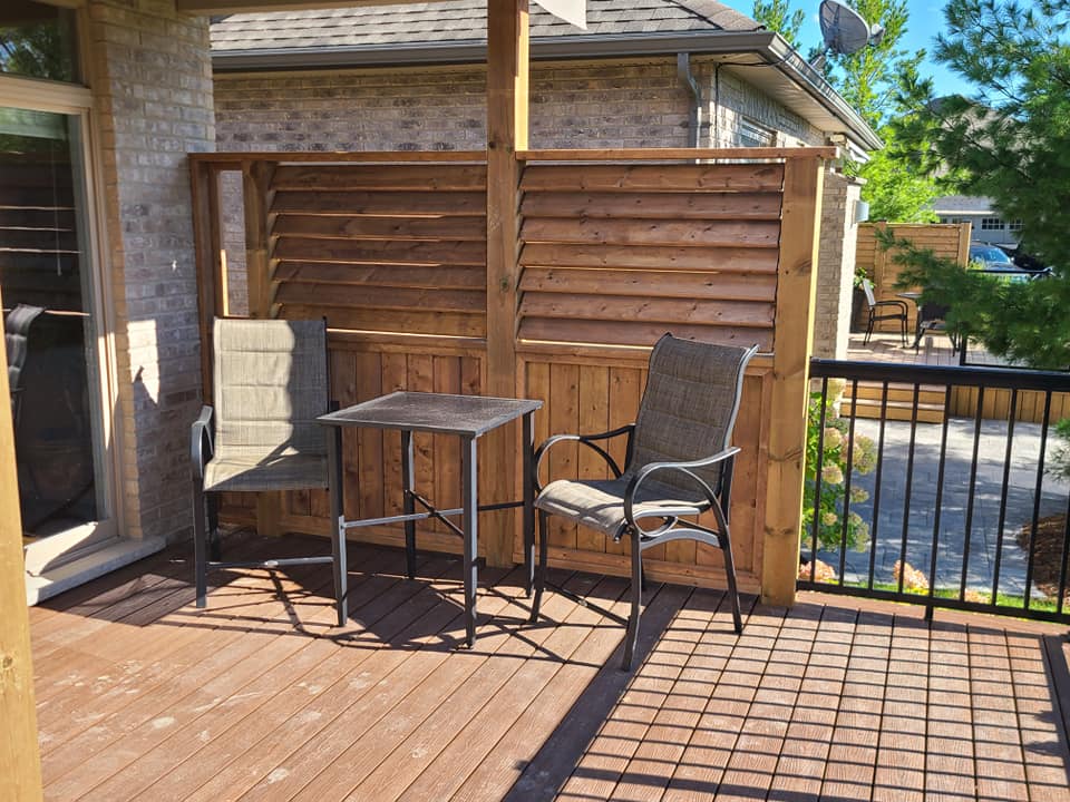 Backyard Deck with Landscaping Privacy