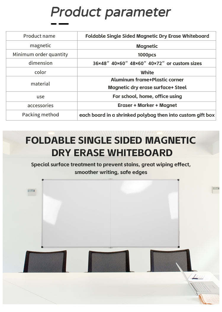 Foldable Single-Sided Magnetic Whiteboard
