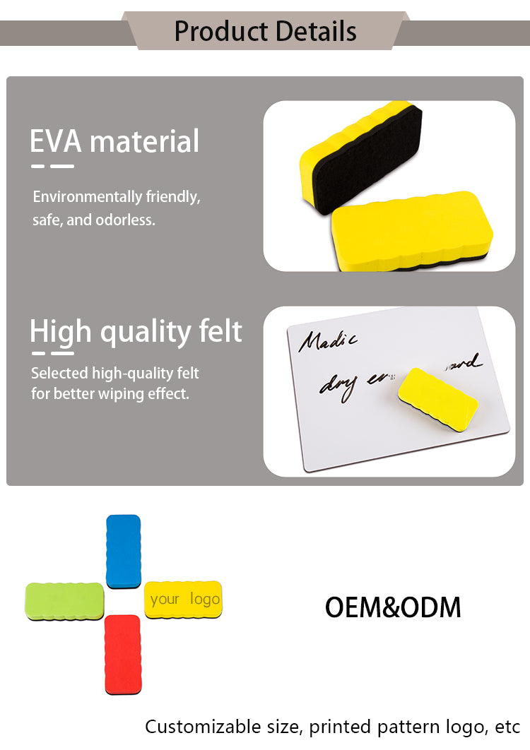 Factory Custom Magnetic Whiteboard Eraser, Eva Blackboard Eraser