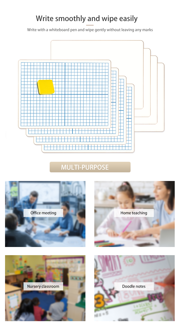 M35 9*12 Inches Double Sided Mini Whiteboard with XY axis Dry Erase Board Perfect for Homeschool Supplies, Office, Classroom