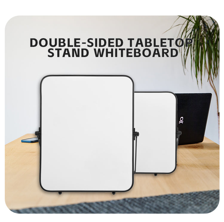 M68 Small Foldable Desktop Stand Easy-to-Write-On Plastic Frame Whiteboard for Drawing and Message