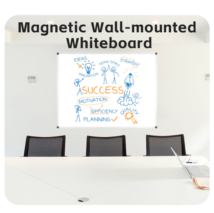 Aluminum frame with 4 movable hooks, bidirectional magnetic whiteboard