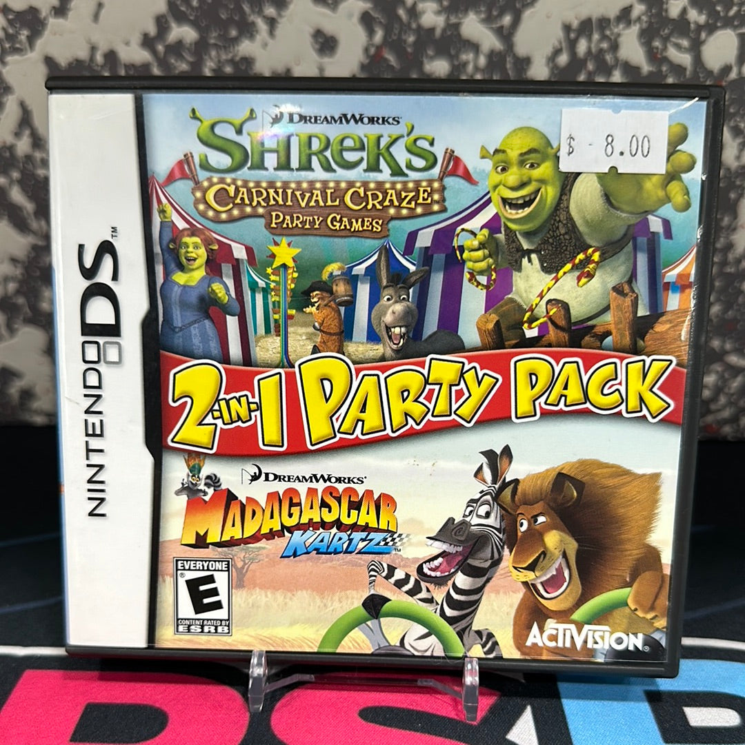2 In 1 Party Pack Shrek Carnival Craze and Madagascar Kartz