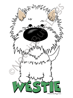 Big Nose West Highland White Terrier Dark Colored T Shirts Nothin Butt Dogs
