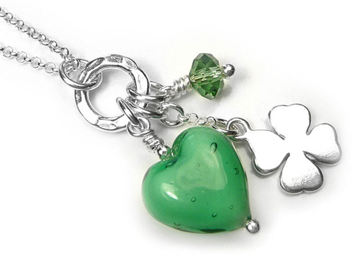 murano glass heart charms