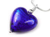 Murano Glass Heart Pendant Necklace - Electric Blue