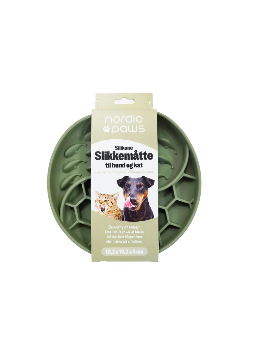 Se Meldgaard - Nordic Paws Slikkemåtte, Slow Grøn - Pet Supplies hos Petpower.dk