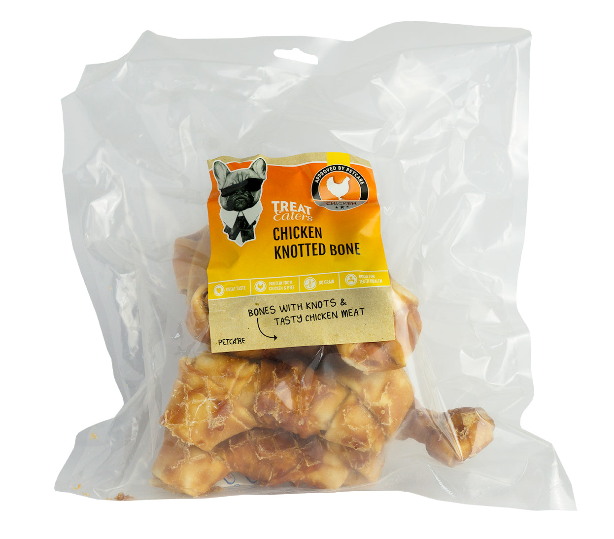 Se Petcare - Treateaters Knotted Bone Chicken 500 g - Dog Treats hos Petpower.dk